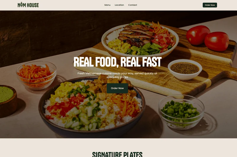 Nom House restaurant brand and digital launch case study cover